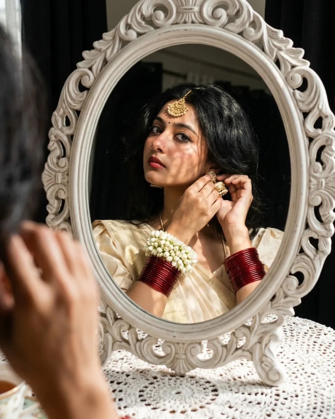 Traditional Mirror Selfie AI Photo Prompt